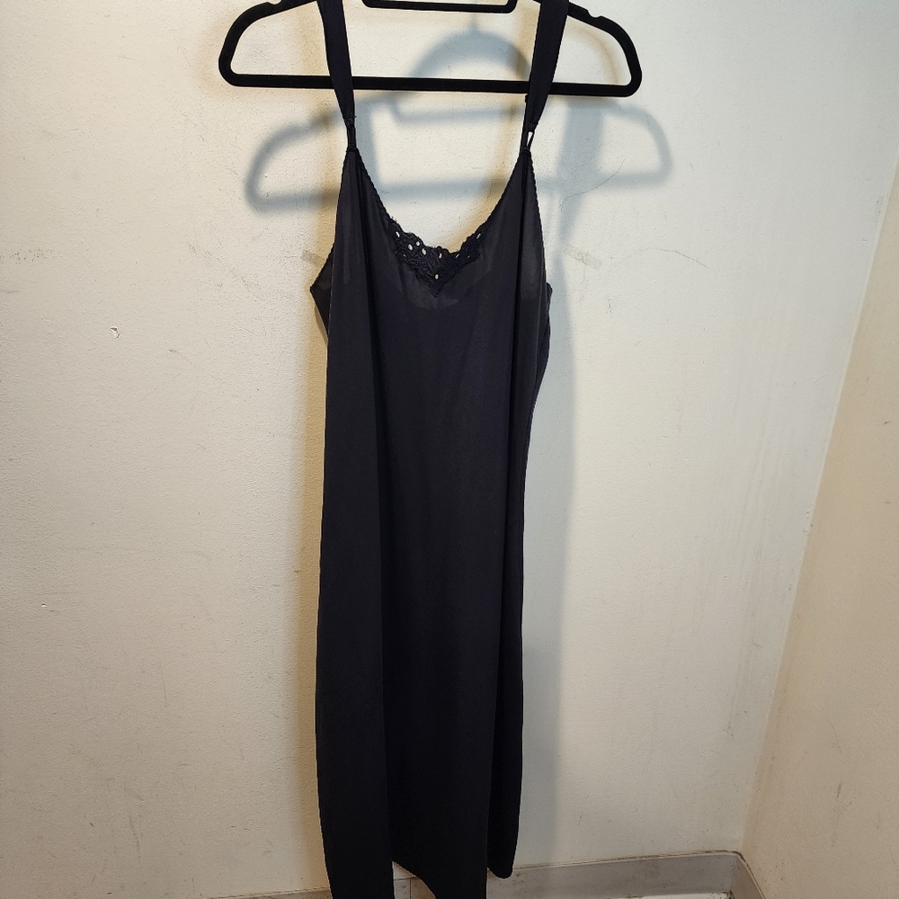 Vanity Fair Elegant Black Slip Dress Size 40